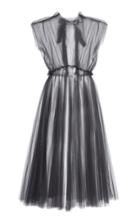 Khaite Alix Sheer Pleated Tulle Dress
