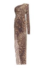 Moda Operandi Alexandre Vauthier Animal-print Jersey One Shoulder Maxi Dress
