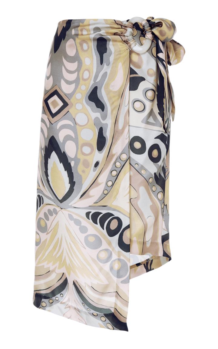 Cult Gaia Bella Wrap Print Skirt