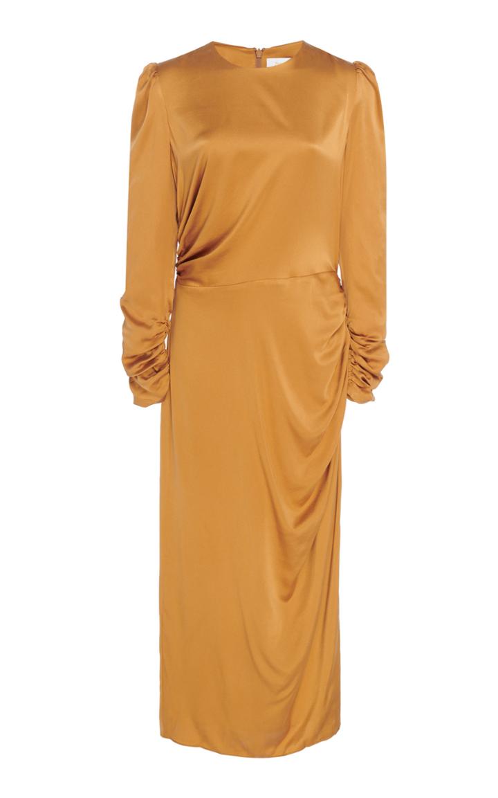 Zimmermann Exclusive Ruched Silk Midi Dress