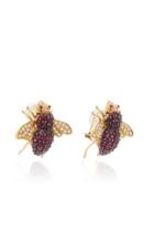 Sabbadini Bee 18k Gold Diamond And Ruby Earrings