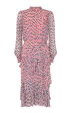 Moda Operandi Saloni Isa Ruffled Silk Devore Dress