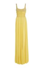 J. Mendel Strapless Pleated Embellished Gown
