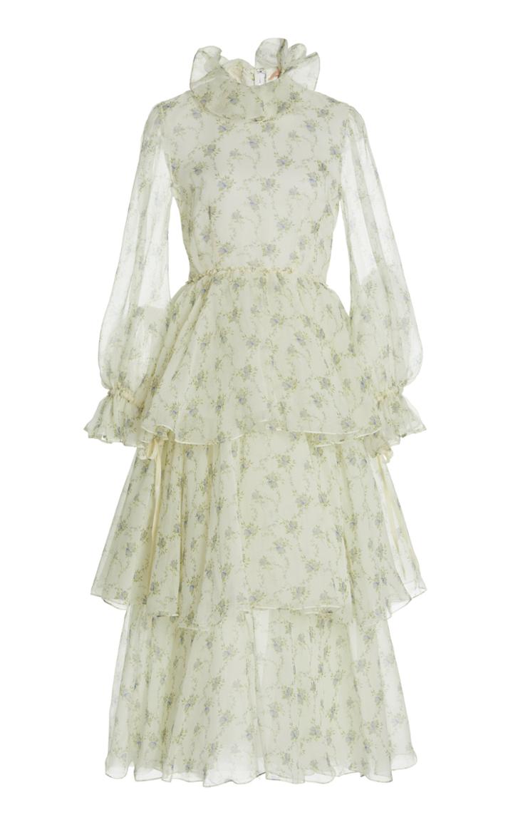 Moda Operandi Brock Collection Rosephine Silk Floral A-line Dress
