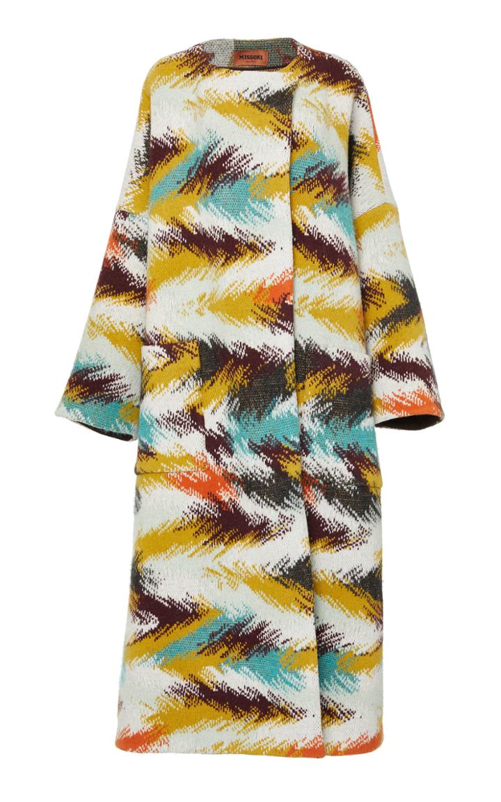 Missoni Long Printed Wool-blend Coat