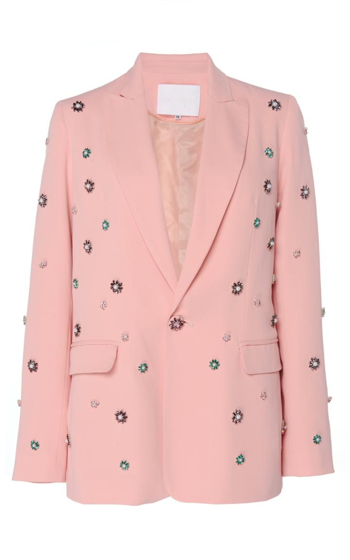 Costarellos Embellished Crepe Blazer