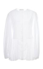 Marina Moscone Blouse With Sunburst Peplum