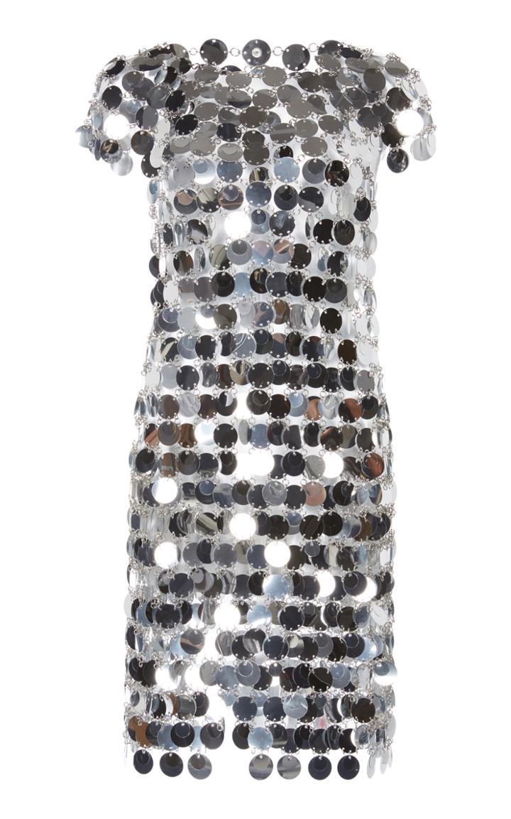 Paco Rabanne Cap Sleeve Sequin Mini Dress