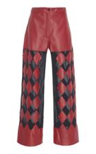 Ellery Leather Diamond Wide-leg Pant