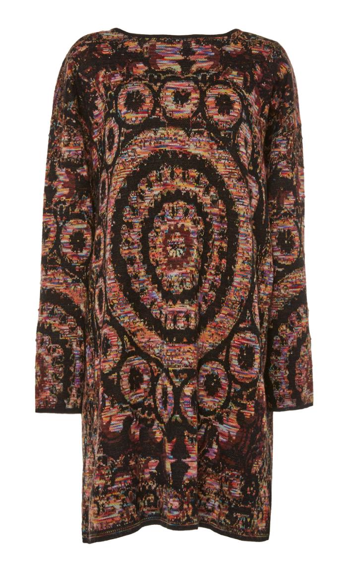 Figue Alanis Medallion-print Alpaca And Silk-blend Sweater Dress