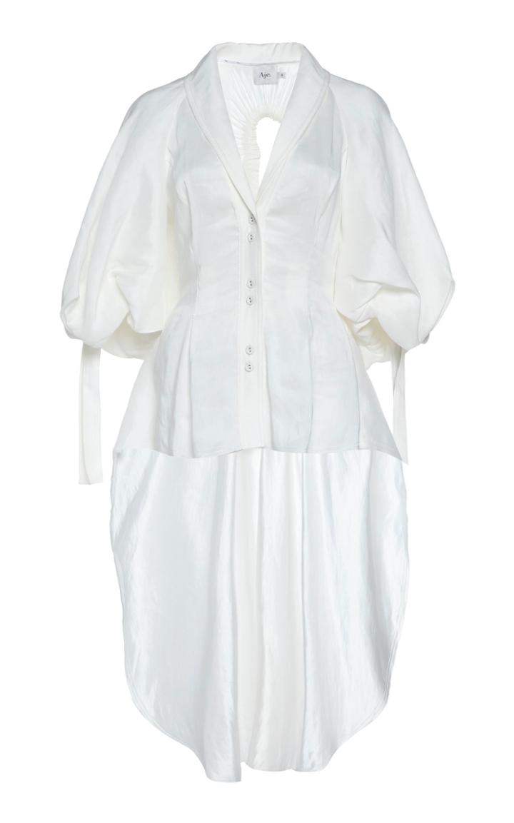 Moda Operandi Aje Allgro High-low Linen-silk Blend Blouse Size: 4