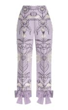 Delpozo Embellished Fil Coup Floral Jacquard Pants With Bows