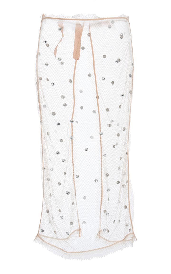 N 21 N&deg;21 Chasuble Crystal-embellished Mesh Skirt