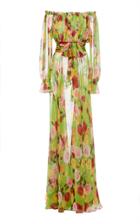 Naeem Khan Floral Off-the-shoulder Gown