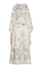 Luisa Beccaria Embellished Floral Crepe Gown