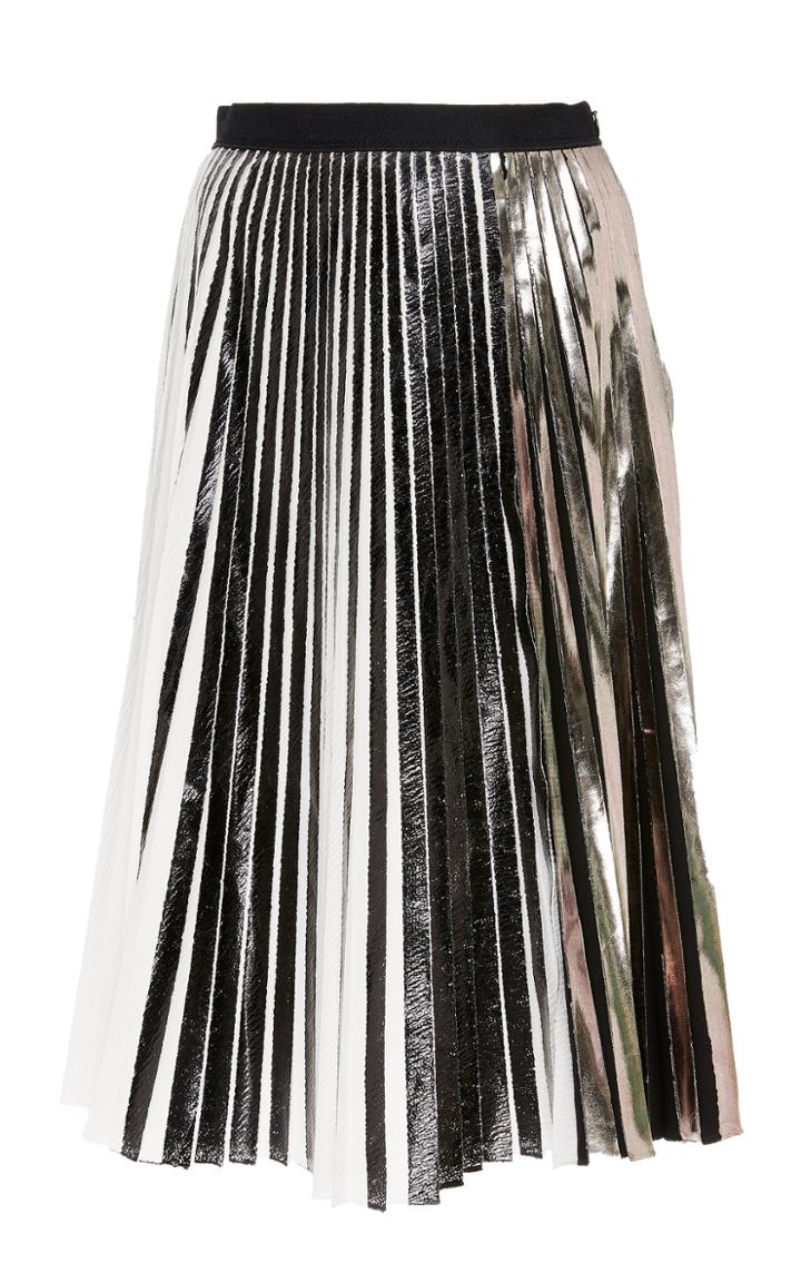 Proenza Schouler Pleated Metallic Midi Skirt