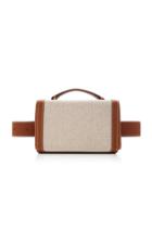Mark Cross Grace Grain Leather-trimmed Birdseye Box Belt Bag