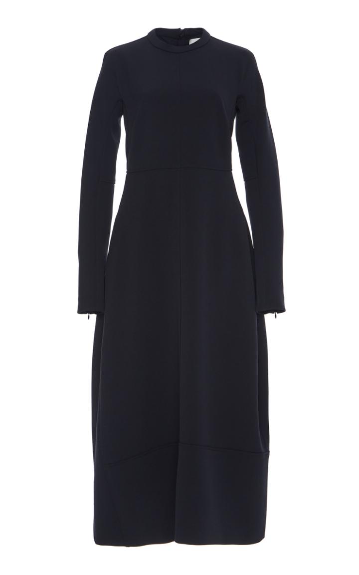 Jil Sander Leven Folded Virgin Wool Dress