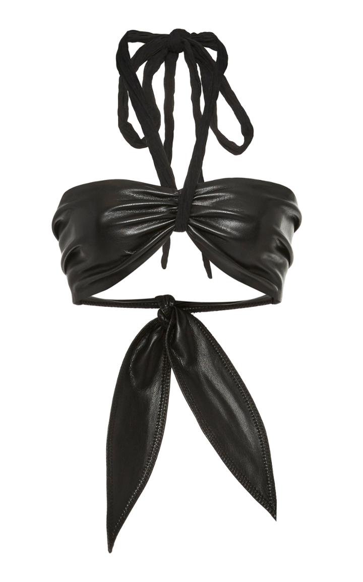 Nanushka Laisa Leather Halterneck Bandeau