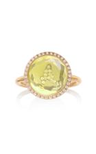Moda Operandi Noush Lemon Quartz Hidden Treasure Roman Initial Ring Size: 3