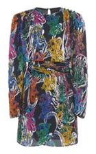 Moda Operandi Dundas Panther Printed Long Sleeve Mini Dress Size: 36