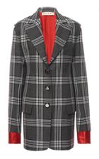 Marni Contrast Virgin Wool Plaid Blazer