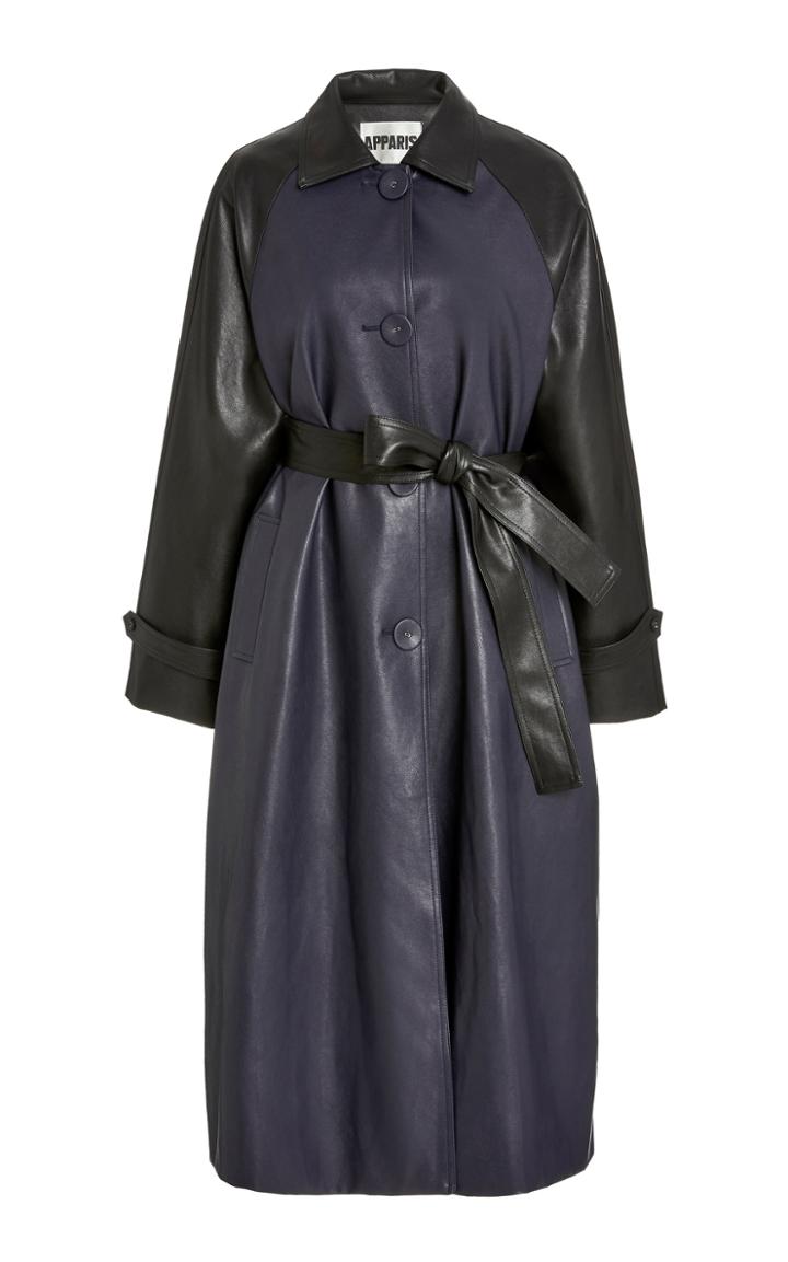 Moda Operandi Apparis Cassie Vegan Leather Trench Coat