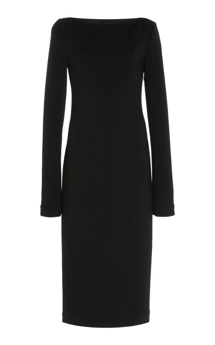 Rochas Open Back Wool-blend Crepe Dress