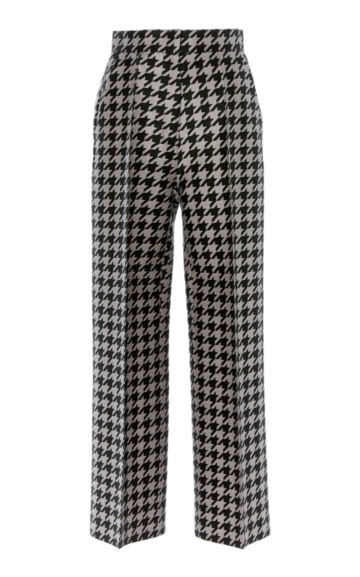 Dice Kayek Virgin Wool Houndstooth Cropped Trousers