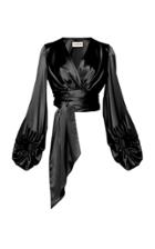 Alexandre Vauthier Tie-detailed Silk-satin Top