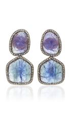 Amrapali 18k Gold Tanzanite And Diamond Earrings