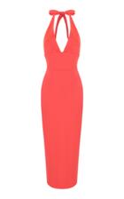 Rasario Satin Halter Sheath Dress