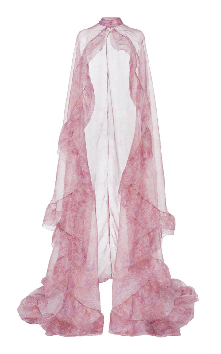 Costarellos Floral-patterned Organza Cape