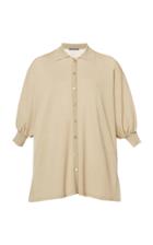 Alberta Ferretti Stretch Viscose Button Up Polo