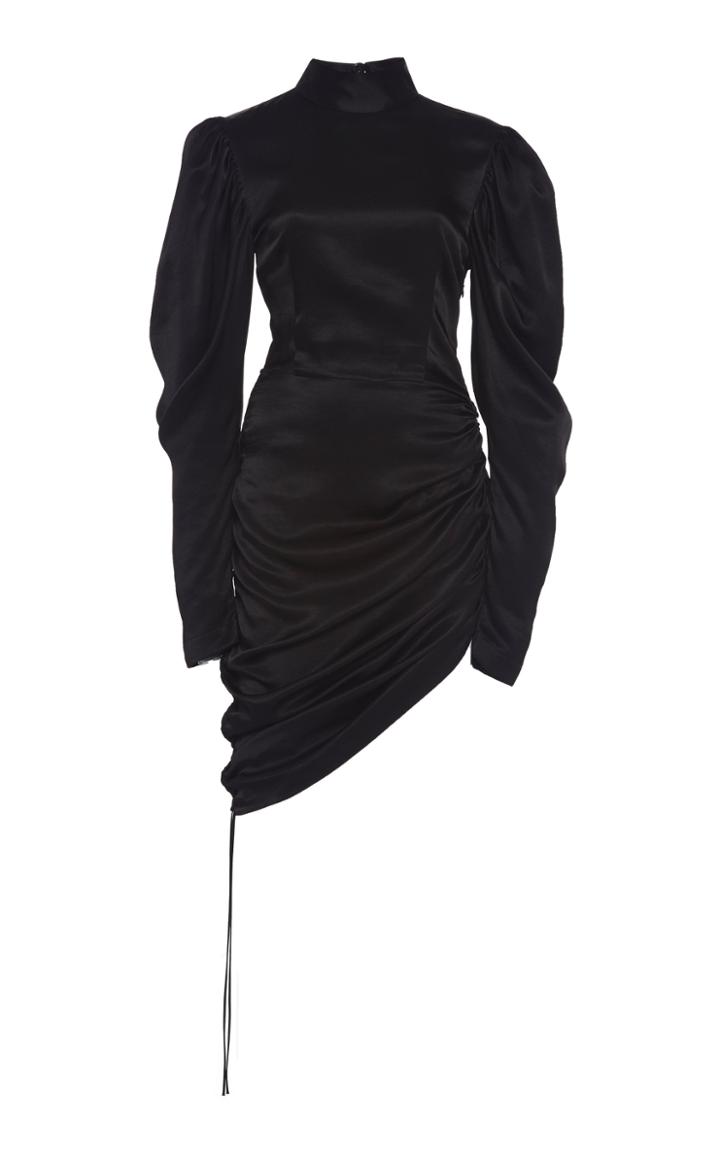 Matriel Ruched Satin Mini Dress