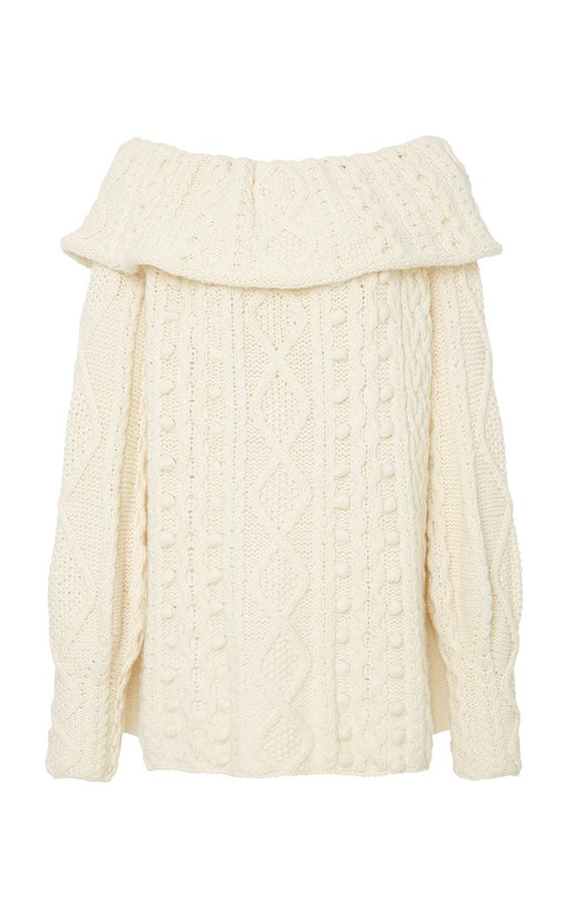 Marisa Witkin Off-shoulder Wool And Cashmere Sweater