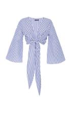 Mds Stripes M'o Exclusive Everything Tie-front Cotton Top