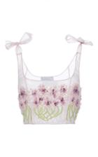Luisa Beccaria Organza Embroidered Crop Top