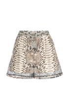 Elie Saab Popline Shorts With Lace Trim