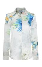 Adriana Iglesias Julie Floral Silk Satin Shirt