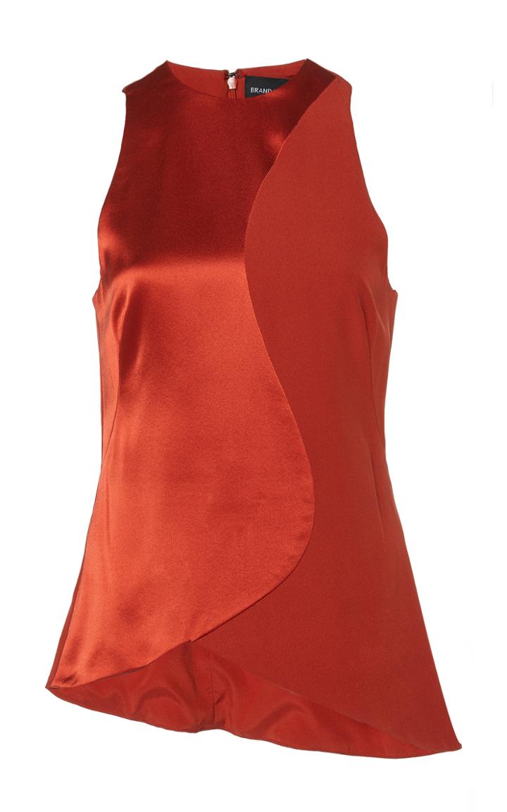 Brandon Maxwell Contrast Silk Tank