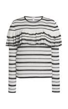 Moda Operandi Giambattista Valli Striped Ruffle Knit Top