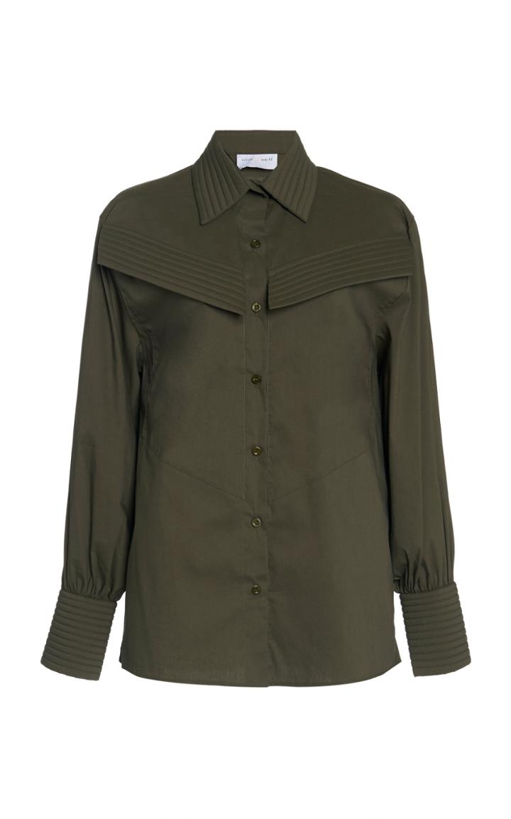 Moda Operandi Piece Of White Jessica Asymmetric Pocket Detailed Poplin Shirt