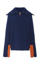Tory Burch Color-blocked Wool-cashmere Sweater