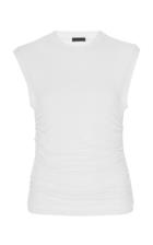 Atm Ruched Stretch-pima Cotton-jersey Shirt Size: Xs