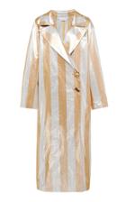 Moda Operandi Rejina Pyo Ida Striped Metallic Cotton-blend Trench Coat Size: Xs