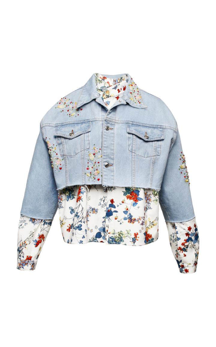 Anouki Light Blue Cropped Denim Jacket
