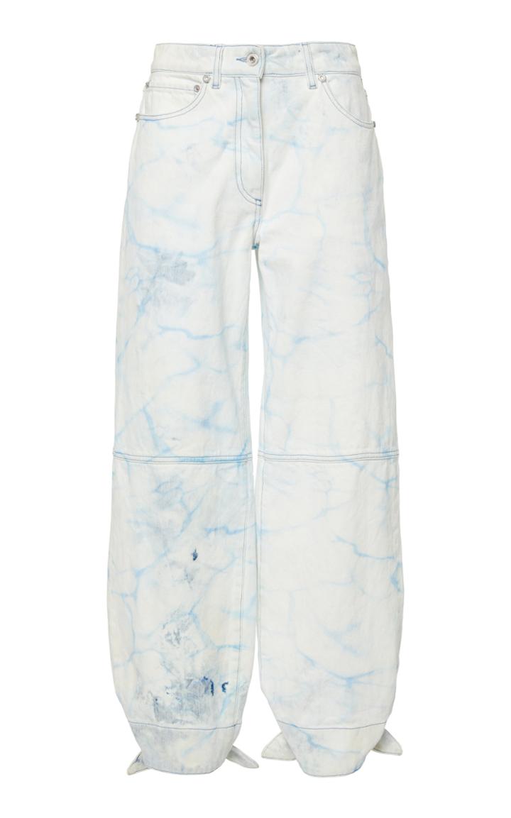 Off-white C/o Virgil Abloh Bow-detailed Resist-dyed Twill Pants