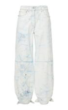 Off-white C/o Virgil Abloh Bow-detailed Resist-dyed Twill Pants
