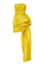 Oscar De La Renta Ruched Asymmetric Silk-taffeta Mini Dress
